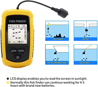 Alarme 100M Sonar portable Détecteur de poissons 45 degrés Sonar Coverage Echo Sounder Alarm Transducer Lake Sea Fishing