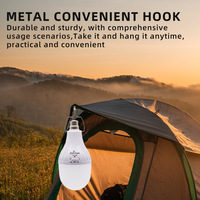 Ampoule LED SMD DC/AC E27 B22, lampe de camping extérieure rechargeable avec crochet en métal, batterie de grande capacité 150W 300LM