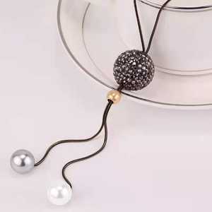 สร้อยคอโอปอลไข่มุกทิวลิปคริสตัลเป็นประกายสายโซ่งูแฟชั่นเกาหลีสำหรับตกแต่งยาวปรับได้ - Product Image 1