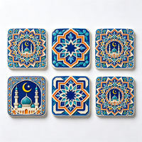 Panneau de carrelage en résine de style Iznik islamique personnalisé, ornement 3D, mosquée, croissant de lune, motif géométrique, décoration du Ramadan, vente en gros