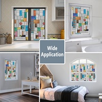 Transparente Aquarell-Dekorfolie zur Wärmeisolierung für Fenster in Wohnungen, PVC mit Modernem Design, Mattierte Rolle für Glasanwendungen