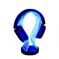 Support pour casque à thème gaming avec éclairage 16 couleurs, motif PCB, ports de charge USB Type-C - Cadeau pour les gamers et les passionnés de musique