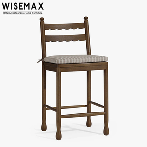 WISEMAX FURNITURE Chaise de <span class=keywords><strong>table</strong></span> de bar nordique simple <span class=keywords><strong>Tabouret</strong></span> de bar haut en bois de frêne avec coussin amovible pour îlot de <span class=keywords><strong>cuisine</strong></span> Restaurant - Product Image 3