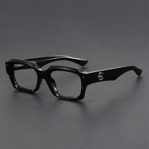 Monturas de anteojos médicos para hombre de nueva moda, luz Anti-azul, pequeño polígono grueso, rectángulo, inserto de aleación, Monturas Para Lentes - Product Image 6