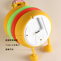 Burger bébé veilleuse Rechargeable Mini Silicone tactile enfant veilleuse Hamburger LED lampe de chevet pour la maison salon