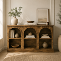 Table console moderne style farmhouse 63 pouces, table d'entrée, table de canapé, rangement 3 niveaux, convertible, en bois, mobilier de salon et de maison