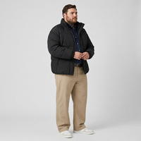 Chaqueta Acolchada de Plumón para Hombre, Cuello Alto, Cierre Completo, Bolsillos, Cálida para Invierno, Casual, Tallas Grandes y Extra Grandes, 6XL 7XL