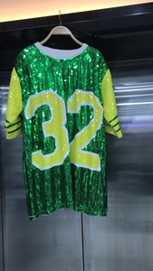 One Size Fit All <strong>Etsy</strong> Sorority Tee Yellow and Green Chi Eta Phi Greek Symbol T <strong>Shirt</strong> Number 32 Sequin Jersey Apparel - Product Image 4