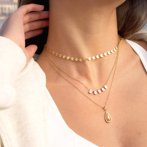 สร้อยคอจี้รูปหยดน้ำ ชุบทอง 18K ประดับเพชรพลอยแบบฝัง เหมาะสำหรับใส่ทุกวัน ของขวัญ เครื่องประดับ - Product Image 3