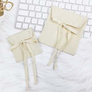 Sacs à poussière réutilisables avec rabat personnalisable, en coton biologique, recyclables, pochette enveloppe pour montres, vêtements, chaussures, perruques, emballage - Product Image 2