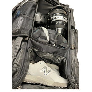 BSCI Factory Custom Heavy-duty Sport Racket Roller Gear Equipment Cricket Kit Luggage Duffle Accessories Trolley Bag With <b>Wheels</b> - Product Image 4