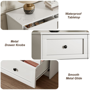 Cómoda de Madera para Dormitorio Directo de Fábrica con 10 Cajones de Almacenamiento, Cómodas y Cajoneras de Madera Blanca Extra Grandes y Anchas - Product Image 4