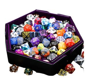 DESKJOY 7-Piece Bulk Two-<strong>Color</strong> (Red White) 20mm Polyhedral Acrylic <strong>Dice</strong> Direct Factory Supply for DND Dungeons Dragons Games - Product Image 1