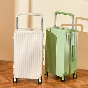 Maleta con Ruedas Yongsheng para Mujer, 24 Pulgadas, Color Verde Sólido, Ligera, para Viajes de Placer, con Cierre y Candado - Product Image 2