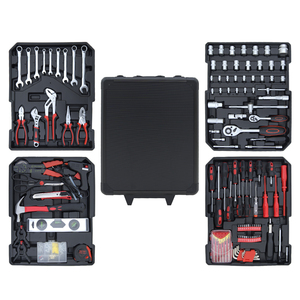Ensemble d'<span class=keywords><strong>outils</strong></span> de 399 pièces avec <span class=keywords><strong>valise</strong></span> à roulettes et boîte en aluminium, quatre niveaux de combinaisons d'<span class=keywords><strong>outils</strong></span> - Product Image 2