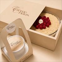 Caja para Pastel de Cartón Rígido Premium con Acabado Mate, Logotipo Personalizado en Relieve, Empaque para Postres, Caja de Regalo Elegante de Alta Gama