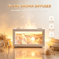 Diffuseur d'arômes à effet flamme 140 ml, humidificateur ultrasonique à brume froide portable, diffuseur d'arômes à flamme simulée