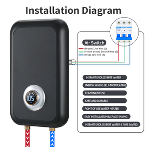 220V 5.5KW Pantalla de temperatura inteligente Ahorro de energía Calentador de agua eléctrico instantáneo sin tanque Duchas y baños de hotel Baño <span class=keywords><strong>Gayser</strong></span> - Product Image 5