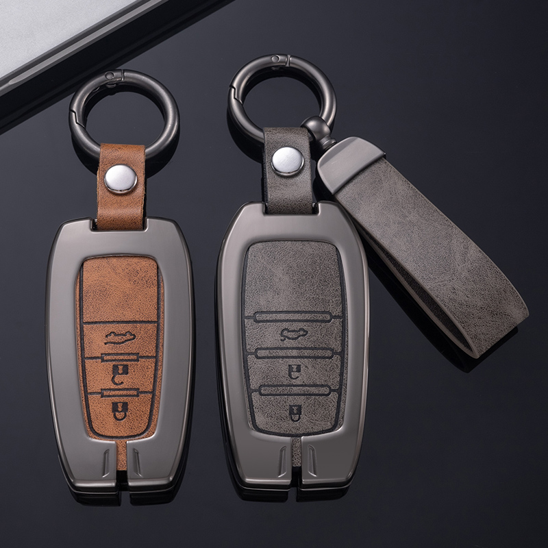 Toyota Camry Yaris Reiz Key Cover | High-Quality Leather Metal Car Key Fob Accessories