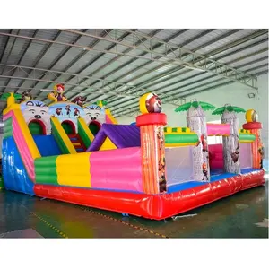 2023 Attractive inflatable slide with jumping castle giant kids amusement park inflatable bouncer for sale