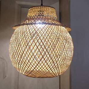 Bamboo Lamp <b>Shades</b> Hanging Bamboo <b>Wicker</b> Lantern <b>Light</b> Fixture Ceiling Lamp Basket Weave Chandelier OEM Supplier - Product Image 1