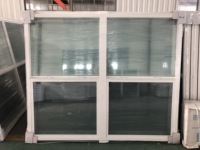 Ventana colgante de estilo americano, ventanas correderas verticales de PVC/ UPVC, doble acristalado, UPVC