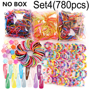 Belleworld 780 шт. разноцветный эластичный набор для волос и зажим для маленьких девочек-низкий минимальный заказ и высокое качество - Product Image 3