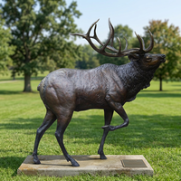 Statue d'élk en bronze sur mesure, taille réelle, pour jardin, motif animal sauvage