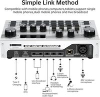 Table de mixage audio pour jeux MT-VIKI avec écran LCD 2,25 pouces, carte son en direct pour PC/téléphone, streaming en direct, enregistrement, podcast/YouTube/jeux