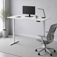 Escritorio Eléctrico Moderno de Altura Ajustable de 48x24 Pulgadas, Mesa Ergonómica Blanca para Computadora de Oficina en Casa