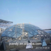Fábrica de estructuras de acero Armazón de acero estructural Marco de espacio de techo Cúpula de vidrio Edificio de centro comercial