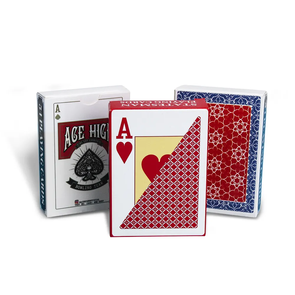 Çin fabrikada 54 kart/Set Poker düello ustaları akrilik kutu Pvc oyun oyun kartı