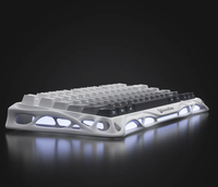Clavier mécanique sans fil GravaStar Mercury K1 Gradient Blanc 75% Tri-mode Hot-Swap 8000mAh RGB pour le gaming