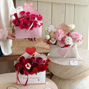 Caja de Regalo con Diseño Romántico para el Día de la Madre, Caja para Arreglos Florales, Caja para Regalos con Forma de Ramo, Caja Portátil para Flores y Perfumes - Product Image 2