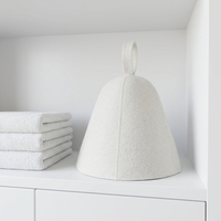 Chapeau de Sauna en Feutre 100% Laine Brodé sur Mesure de Luxe, Doux, avec Cintre pour la Protection du Cuir Chevelu et Anti-Surchauffe pour Bain de Vapeur - Vente en Gros
