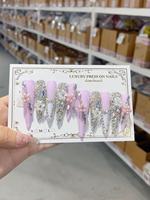 Ongles press-on de luxe de haute qualité |   Ongles réutilisables en forme d'amande/cercueil, personnalisables avec logo, en ABS, pour doigts