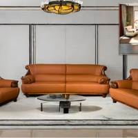 Ensemble de canapés en bois massif Ujinwood avec revêtement en cuir synthétique, design minimaliste réglable, bonne qualité