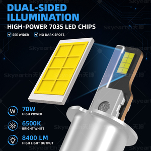 L1 H3 LED Truck Headlights Copper Tube Cooling 35W Bulb Heat Dissipation Plug And Play Auto Parts Supplier Stock - Product Image 3