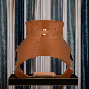 Ikat pinggang kulit PU wanita, ikat pinggang tali rok ikat pinggang perempuan Vintage Retro Aloi - Product Image 3