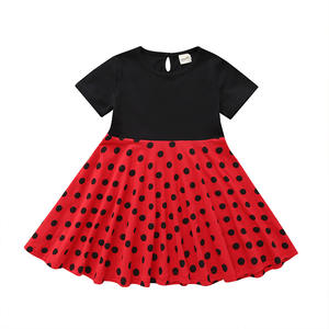 Producto para niños, compra directa del fabricante de China, <span class=keywords><strong>vestido</strong></span> <span class=keywords><strong>rojo</strong></span> de princesa de lunares de estilo coreano para niña - Product Image 1