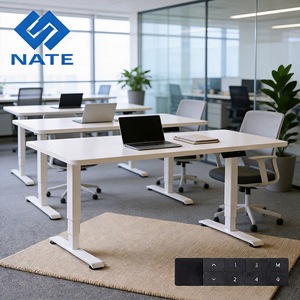 Escritorio Eléctrico de Altura Ajustable Knight con Doble Motor, Escritorio de Oficina con Patas Metálicas con Recubrimiento en Polvo - Product Image 1