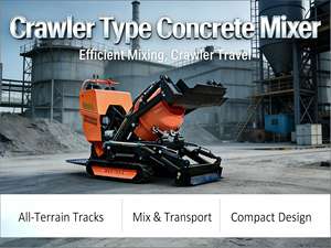 Bétonnière sur chenilles autoportante, bétonnière portative pour la construction, mini-bétonnière <span class=keywords><strong>tout</strong></span>-terrain - Product Image 1