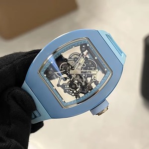 Montre Homme Automatique Mécanique Squelettée de Luxe Bleu Cobalt Majestueux, Bracelet Blanc, Étanche, Lumineuse, Tendance Affaires 2026 - Product Image 1