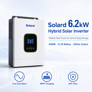 Onduleur solaire hybride Solard 6,2 kW 6200 W à onde sinusoïdale pure 48 V 51,2 V 230 V monophasé avec chargeur MPPT - Product Image 1