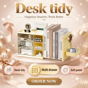 Compartmentalized Storage Box Drawer-Style Multi-Functional Desk Organizer Polypropylene PP Students Office Pen Holder - Product Image 3
