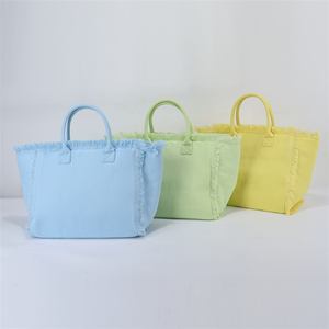 Keymay Hot Sale USA Warehouse Free Shipping High Quality Thick Canvas Tote <strong>Bag</strong> Women Summer Beach Tote <strong>Bag</strong> Tassel Fringe <strong>Bag</strong> - Product Image 1