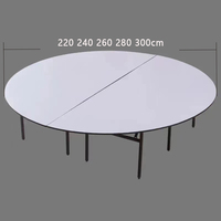 Table à manger de mariage d'hôtel Table ronde en bois contreplaqué Dessus de table en pvc nappe étanche Taille personnalisée