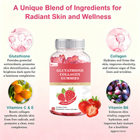 60 Comprimés Gommes Beauté Éclaircissantes Antioxydantes Anti-Âge Boost Saveur Fraise Glutathion Collagène