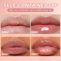 Baume à lèvres teinté hydratant à la fraise avec logo personnalisé, label privé, végétalien, naturel, rose, biologique, SPF 30