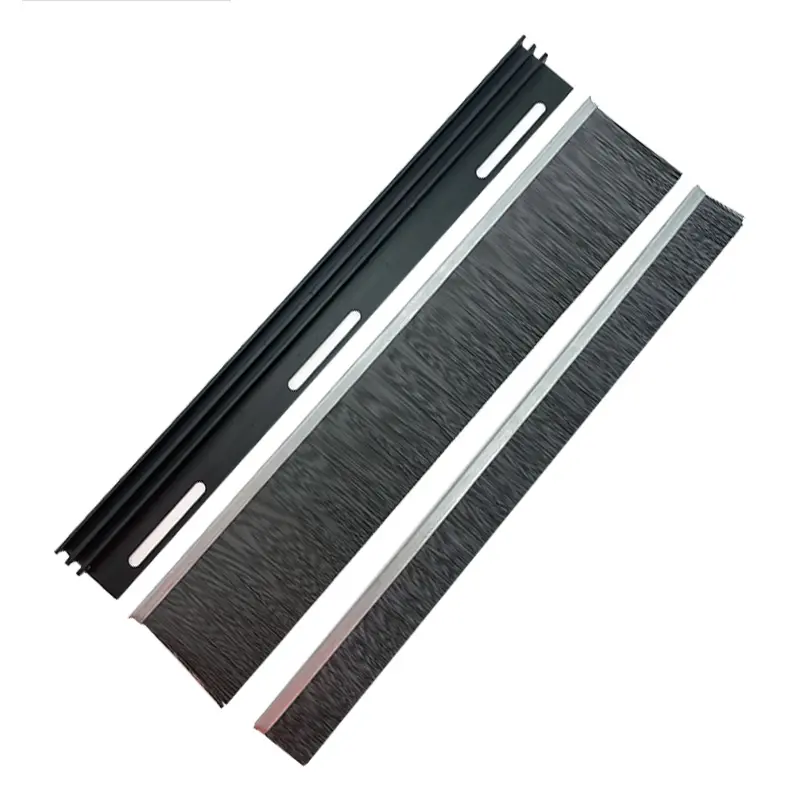 Commercial Door Seal Weather strip Brush Popular Factory Direct Sales Nylon Strip Brush With Aluminum Alloy Paint Bracket